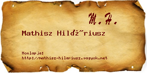 Mathisz Hiláriusz névjegykártya