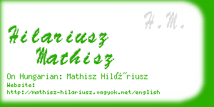 hilariusz mathisz business card
